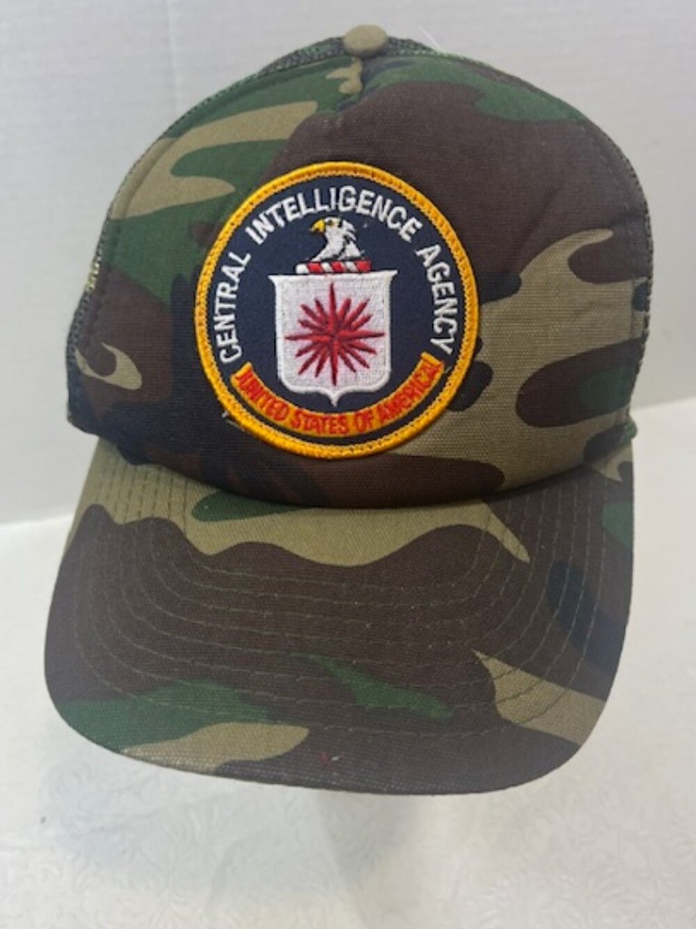Camo Pattern Mesh CIA USA Embroidered Padded Snapback Hunting Baseball Cap Hat